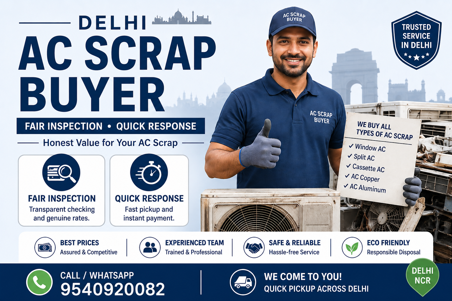 Delhi AC scrap buyer fair inspection